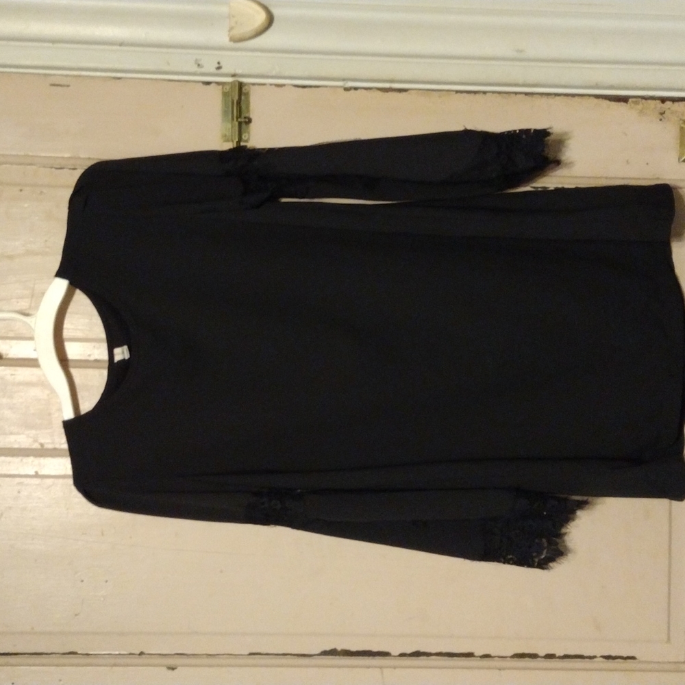 Favolook black bell sleeve tunic dress
